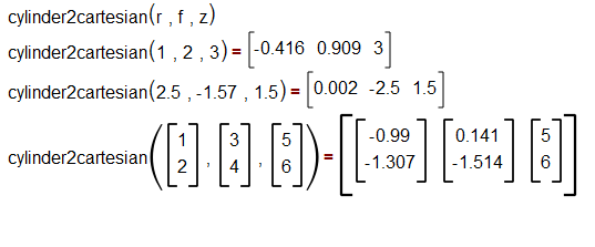 cylinder2cartesian