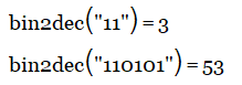 bin2dec