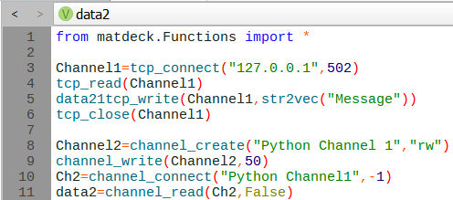 Python TCP Functions and Channels