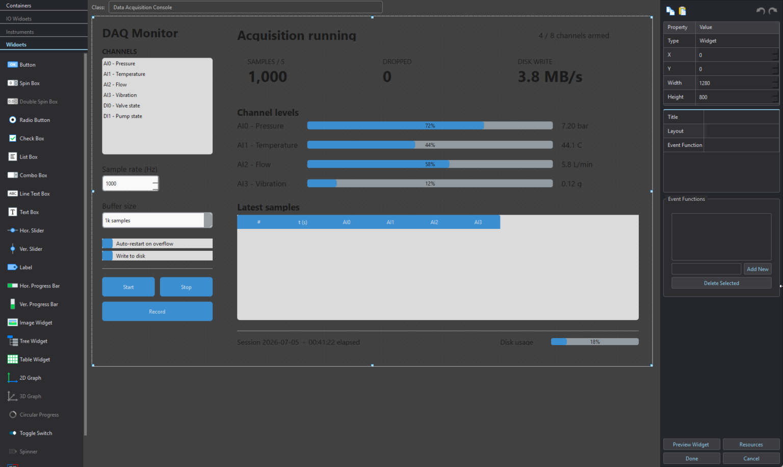 Custom Tkinter GUI Designer - LabDeck