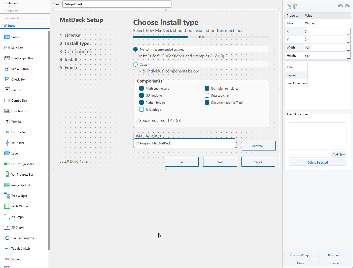 rust gui designer example